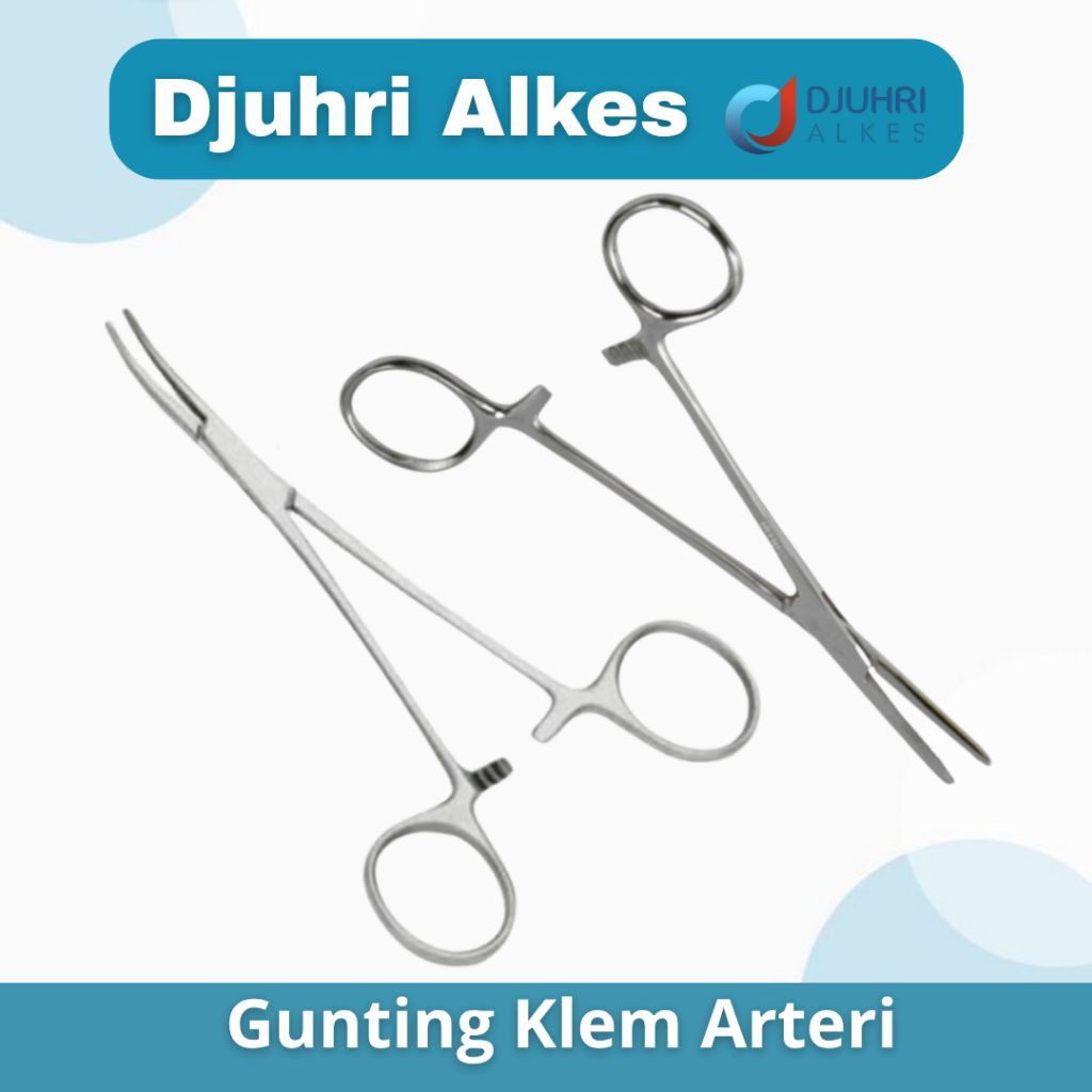 Gunting Klem Arteri / Bengkok / Lurus / 14 cm / 12,5 cm