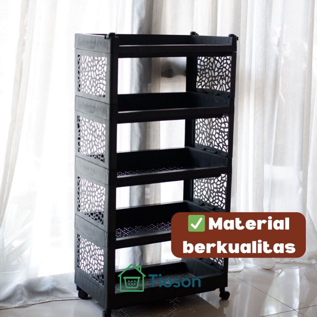 Rak Troli Serbaguna – Rak Dorong Plastik Modern & Kokoh | Tioson