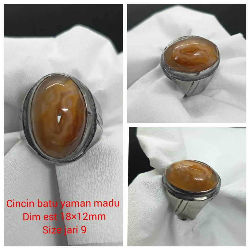 CINCIN BATU YAMAN MADU COMBONG MOTIF KANTONG SEMAR NATURAL ALAM