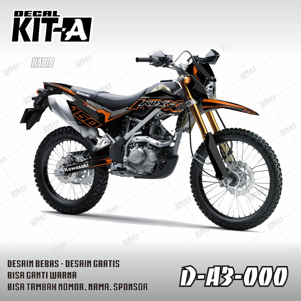 Decal Stiker KLX 150 BF Dekal Sticker Motor KLX Bf Stiker Klx 150 BF motif ori doff glitter