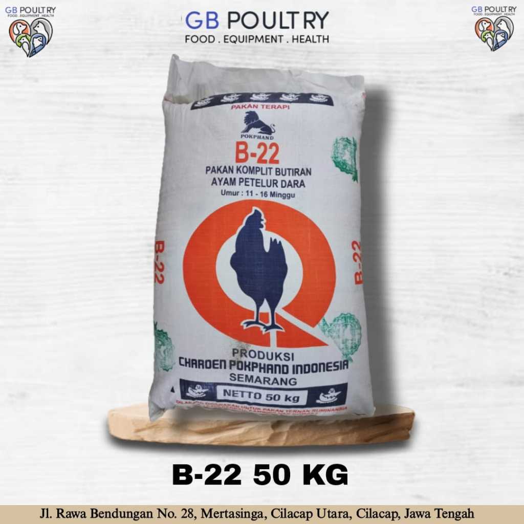 B22 Pakan Komplit Butiran Ayam Petelur 50 kg Charoen Pokphand