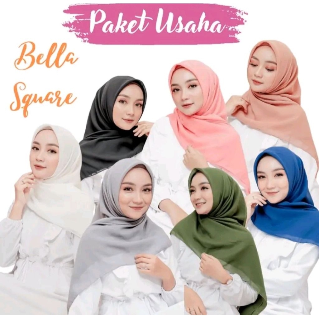 paket hemat 2 kodi bella square hijab bella square