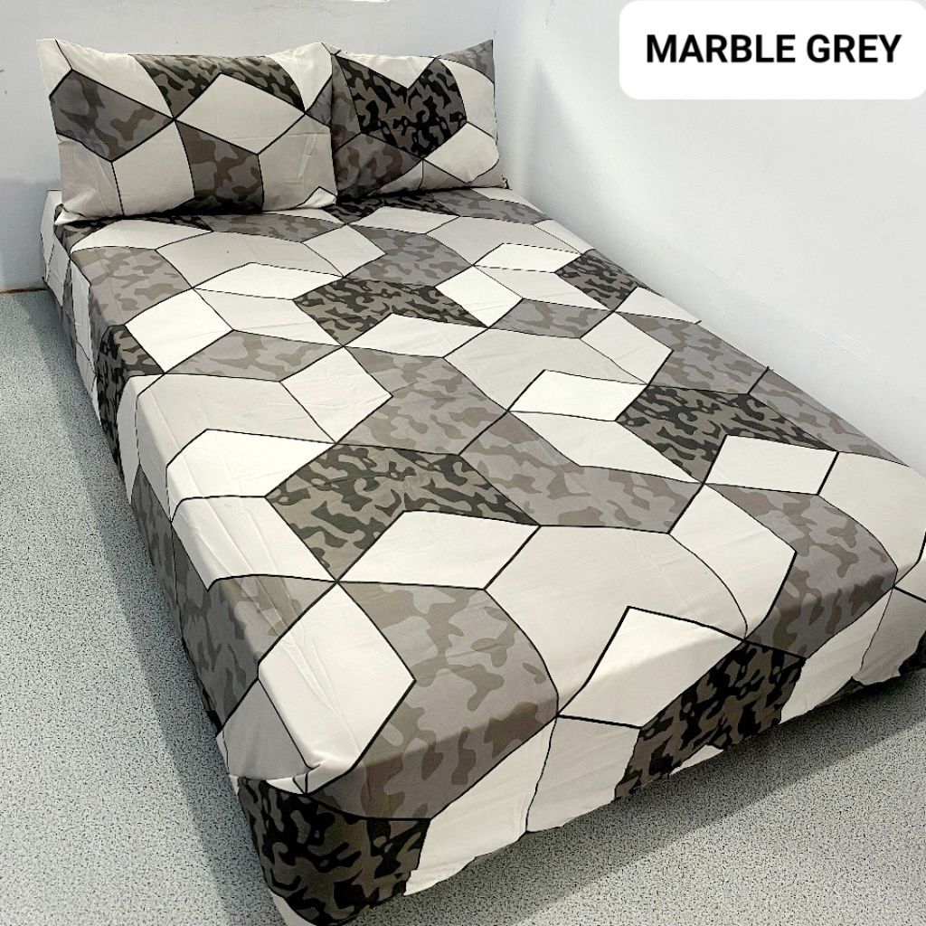BISA COD SPRAI MARBLE GREY 160x200 SIZE KING SPREI WARNA ABU HITAM KALEM ESTETIK MURAH 180X200 SEPRE