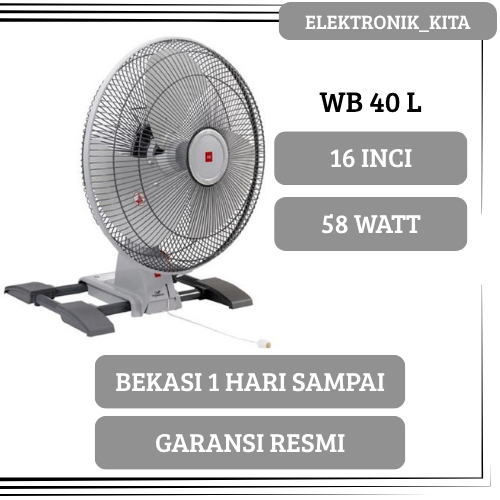 KDK KIPAS ANGIN DINDING 16 INCI WB 40 L WB40L WB TYPHOON TORNADO WALL FAN GARANSI RESMI BEKASI