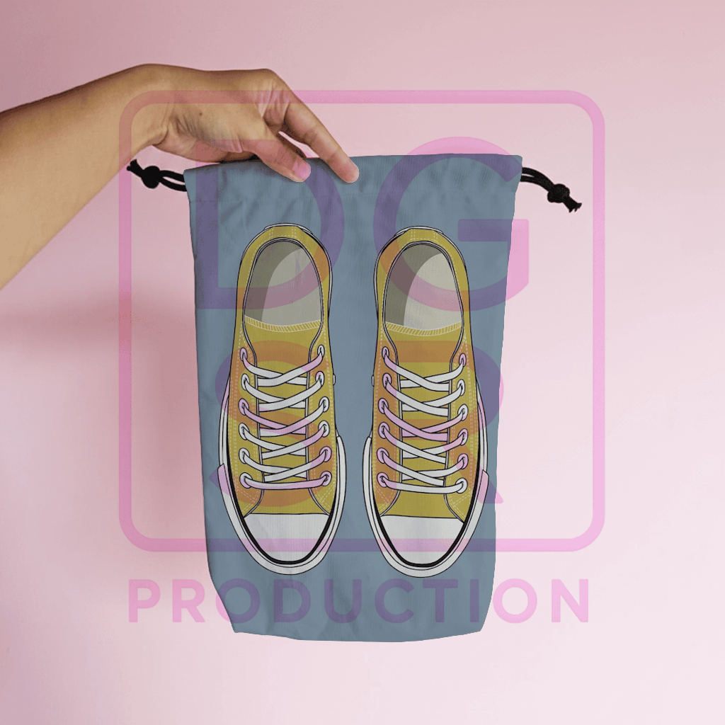 Tas Serut Sepatu | Drawstring Bag Mini | Gymsack | Waterproof | Converse