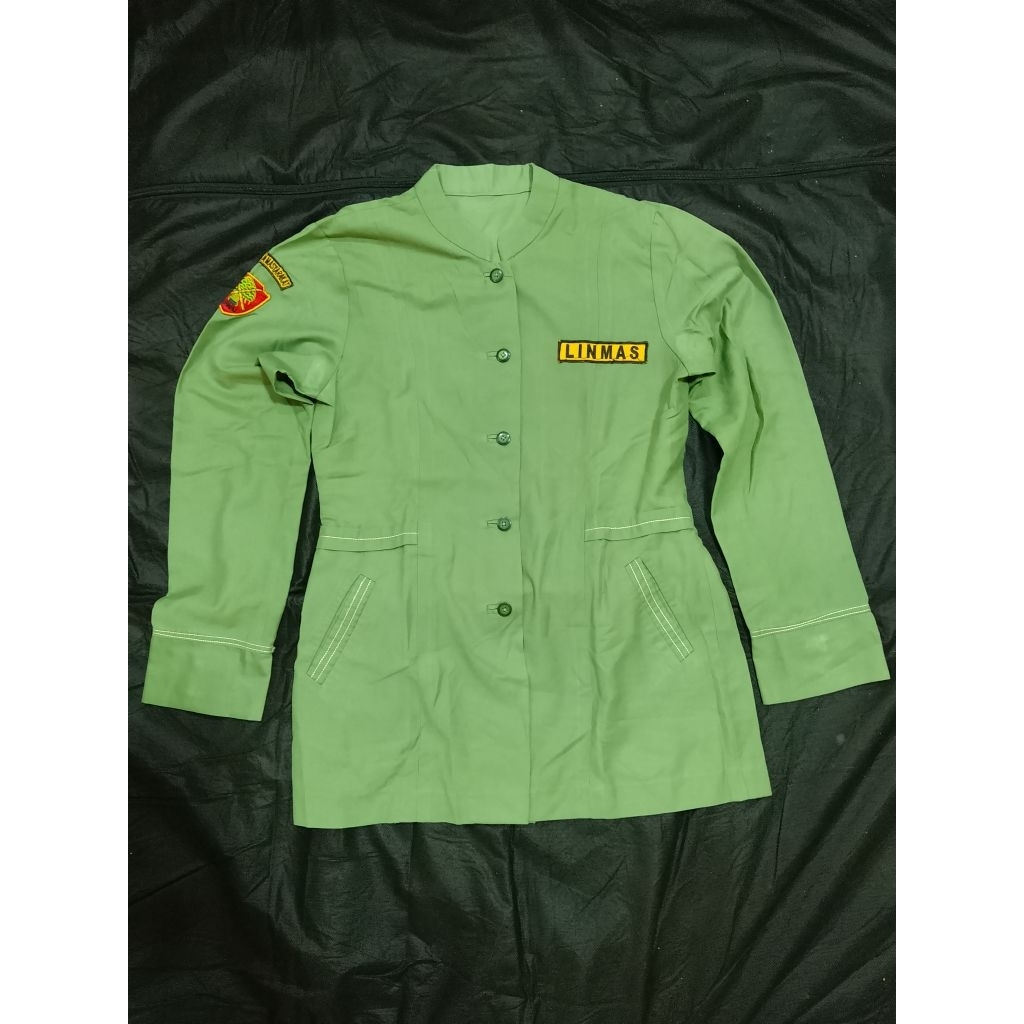 Preloved Baju LINMAS PDH Seragam Dinas PNS ASN Guru Perempuan Wanita Hijau