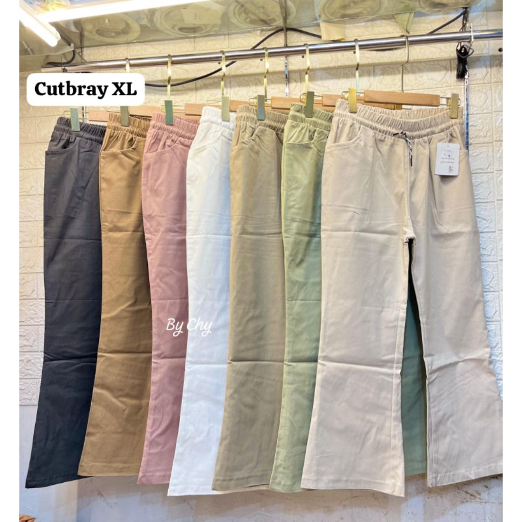 celana cutbray polos stretch bahan soft jeans bengalin