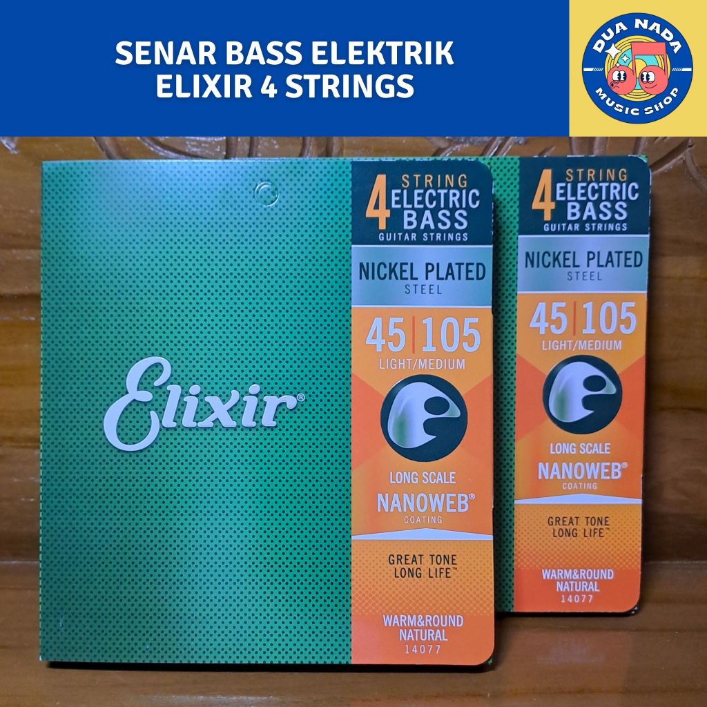Senar Bass Elektrik Elixir 4 String / Senar 4 Nanoweb 45/105 Fullset