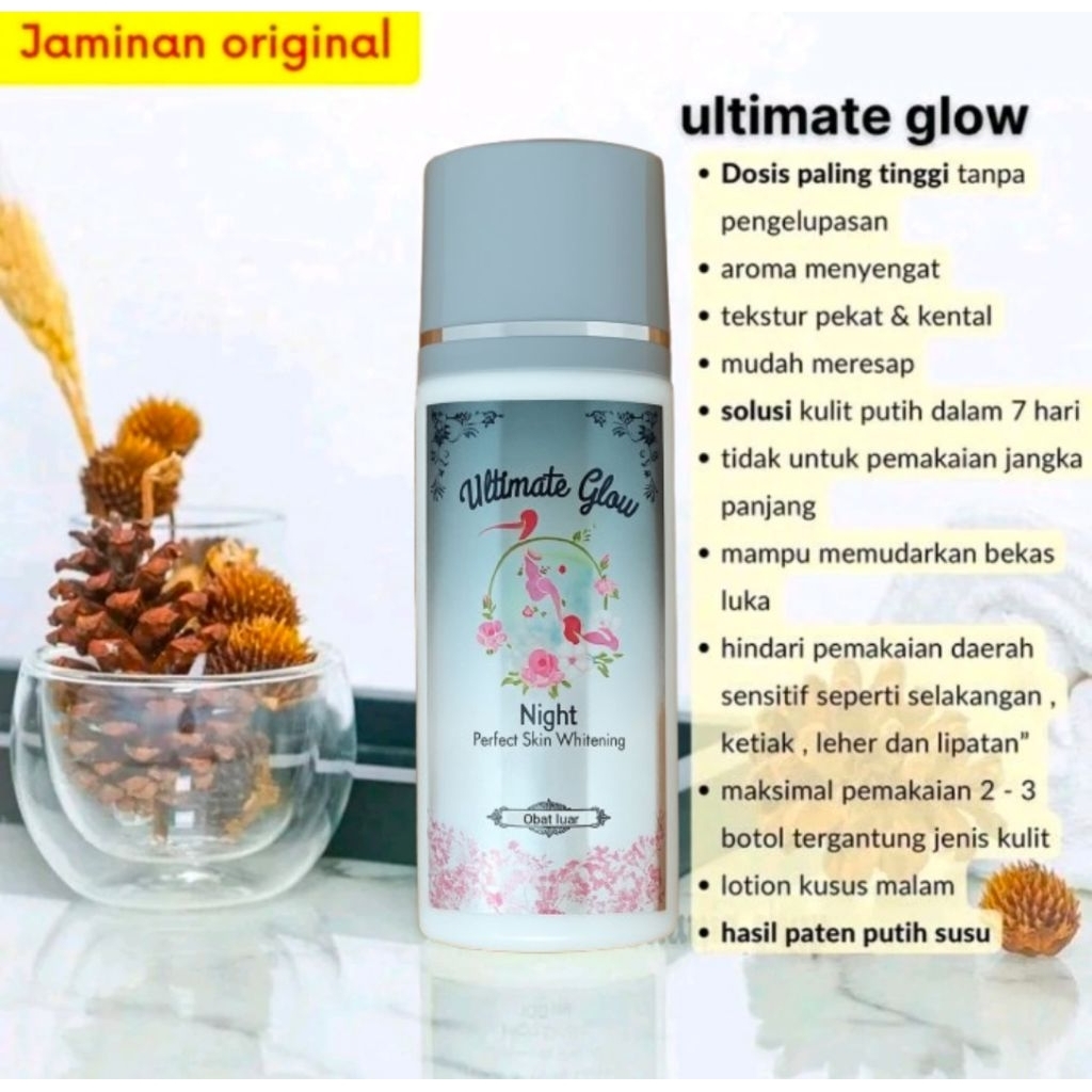 (ORIGINAL) HB ULTIMATE GLOW 7X DOSIS NIGTH EXTRA LOTION WHITENING PEMUTIH BADAN - Lotion Pemutih Bad