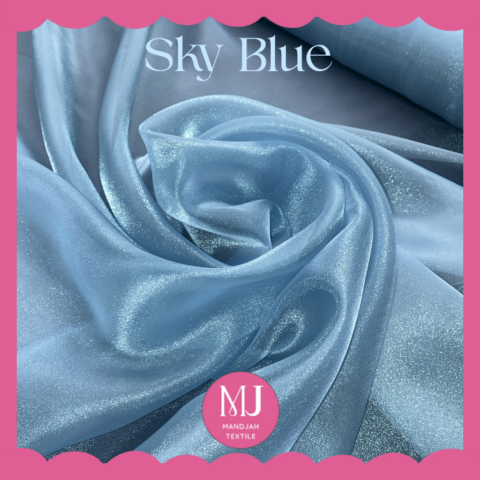 TERMURAH‼️Kain Organza Pasir/Organza Krystal/Organza Metalik/Organza Glitter Premium Silk Meteran Ha