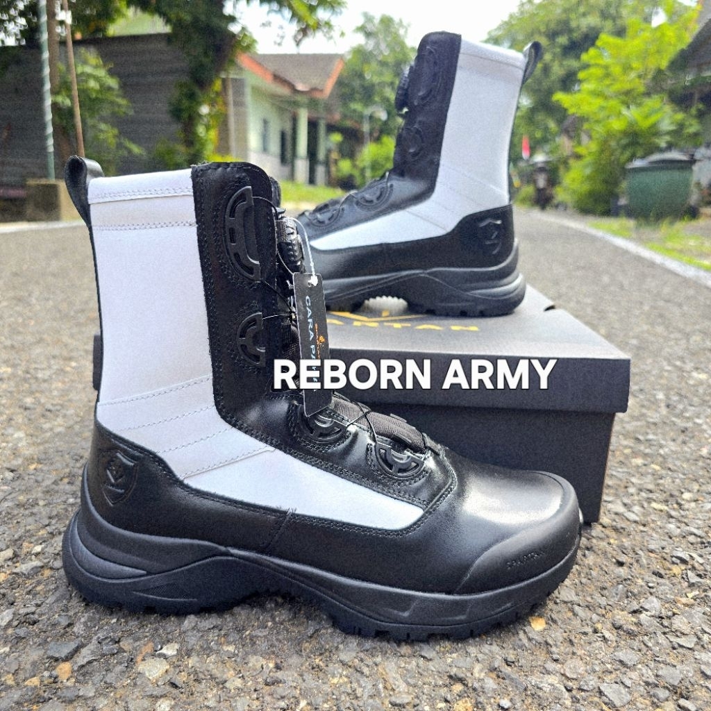 Sepatu PDL PM dan Provost TNI ful kulit Sol MK Boa