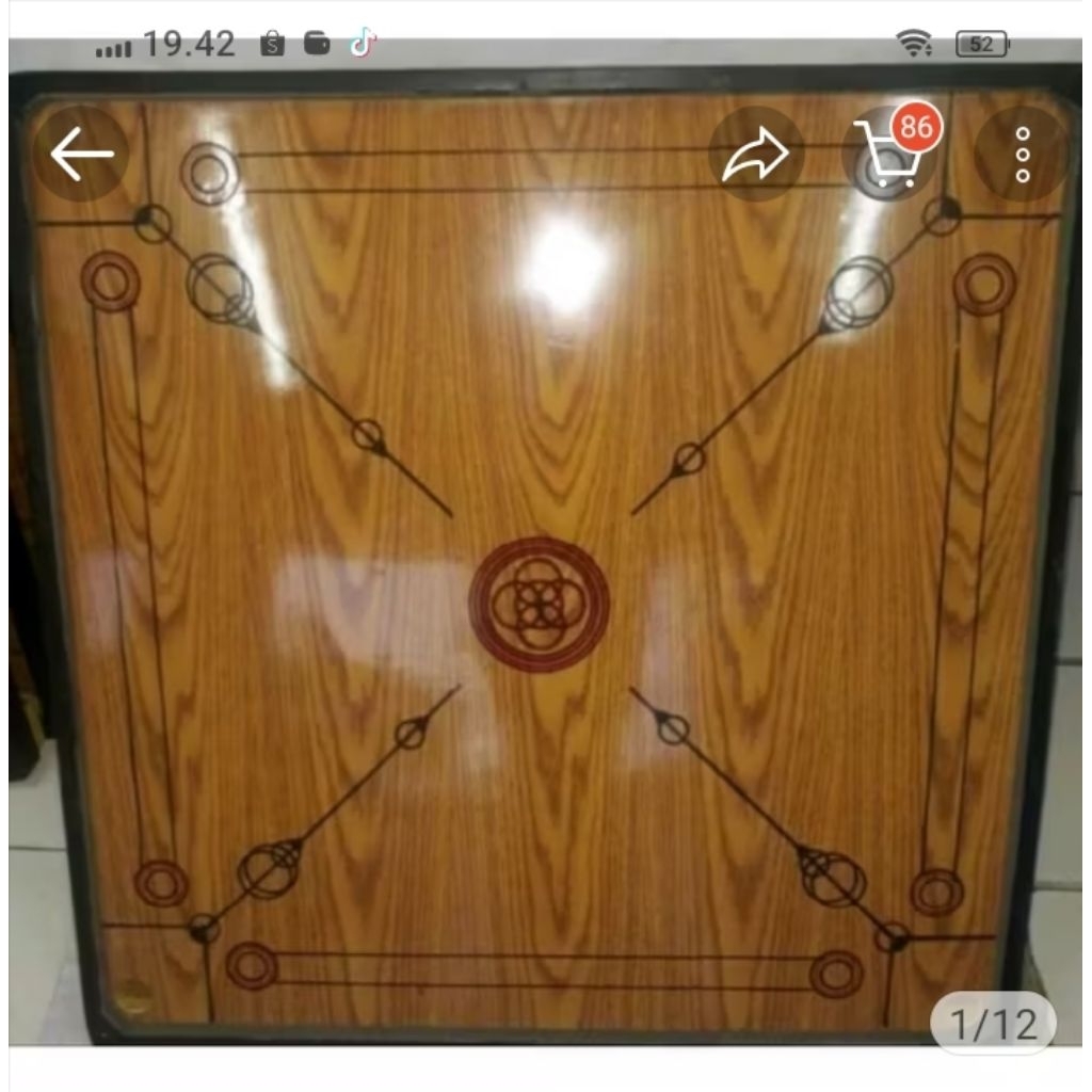 papan karambol jumbo ukuran 120x120cm plus koin sama kristal