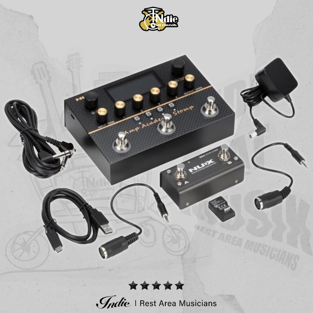 Nux Amp Academy Stomp l Compact Amp Modeller Guitar