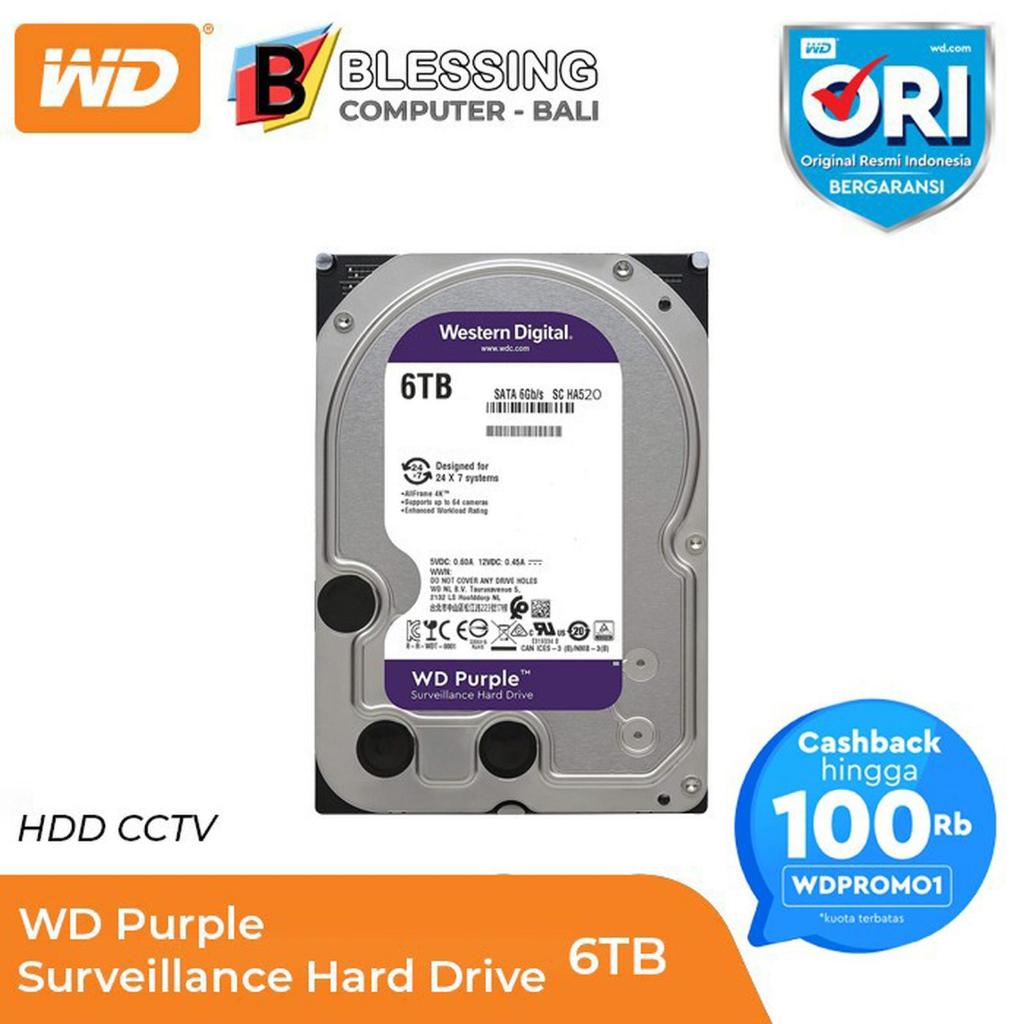 Hardisk CCTV 6TB WD Purple / Hardisk WD 6TB