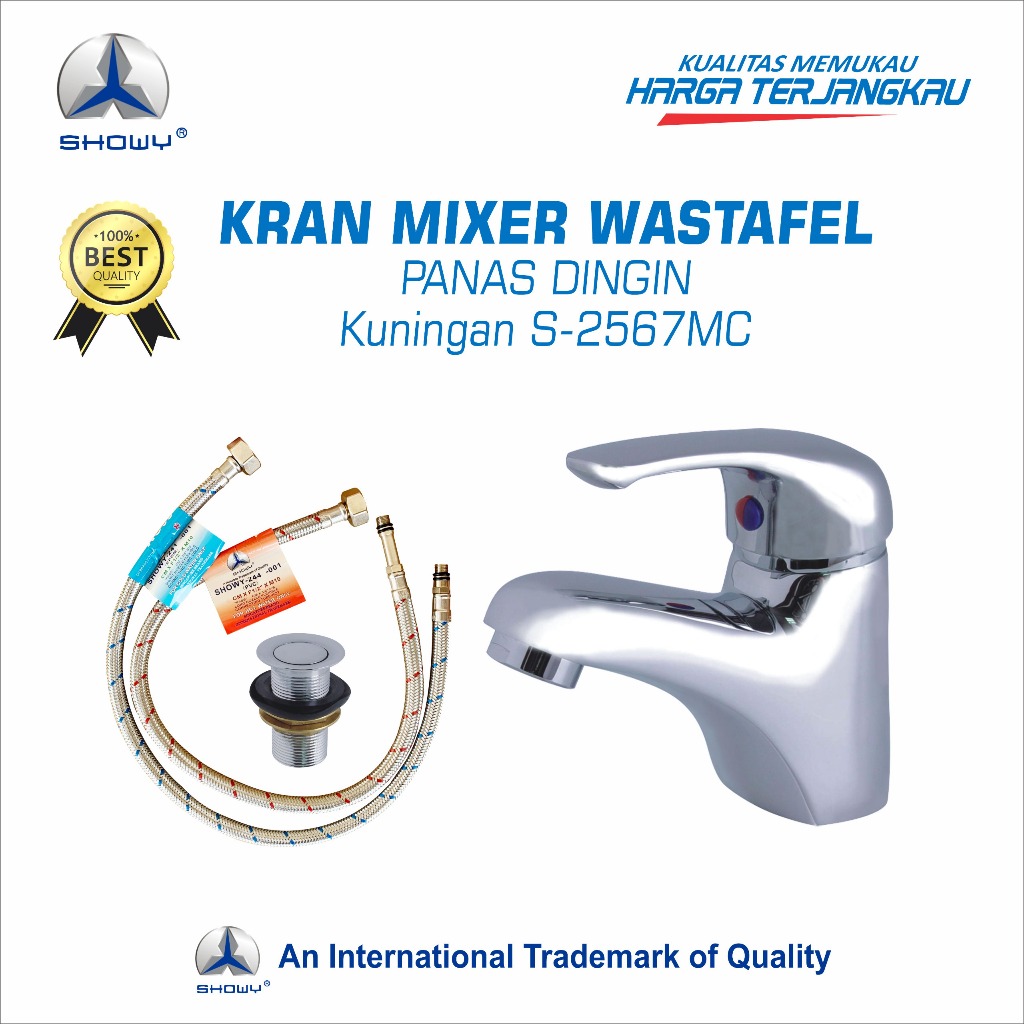 SHOWY Kran Mixer Wastafel Panas Dingin Kuningan S-2567MC