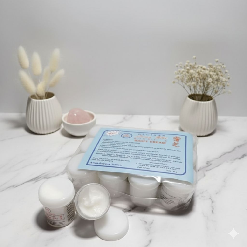 lusinan cream lingzhi malam original mencerahkan kulit wajah
