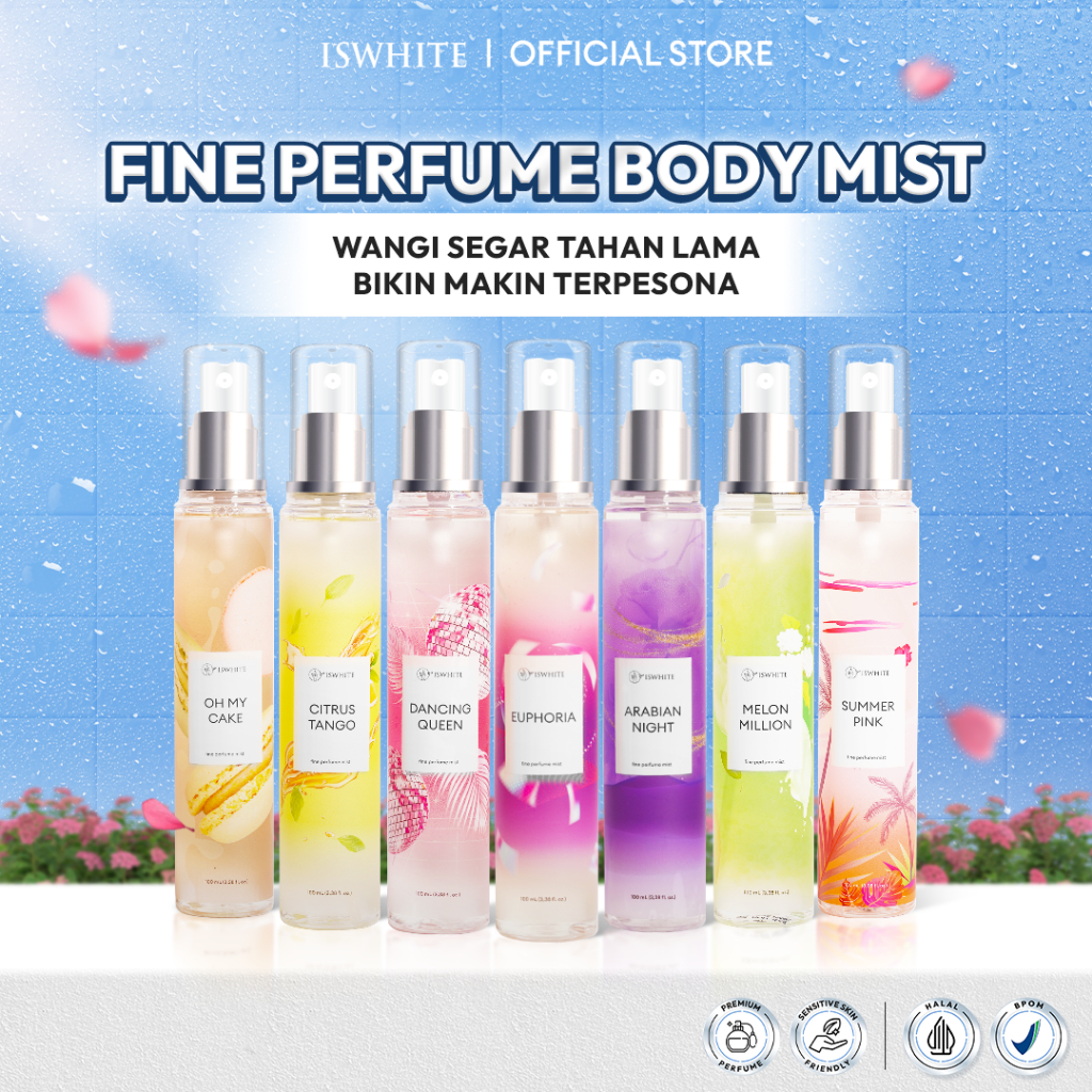 ISWHITE Fine Perfume Body Mist Tahan Lama 100ml - Parfume Floral Parfum Fruty Parfum Wangi Parfum Un