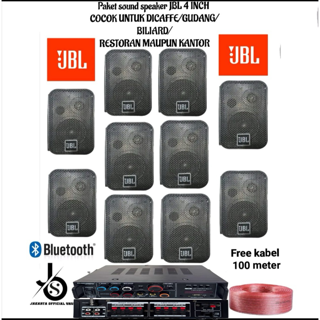 Paket sound caffe speaker 4 inch JBL 10 titik