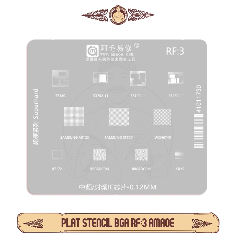 Plat Cetakan Amaoe RF:3 / Cetakan IC Amaoe RF 3 / Cetakan BGA Amaoe RF3 / Amaoe BGA Rebaling RF 3