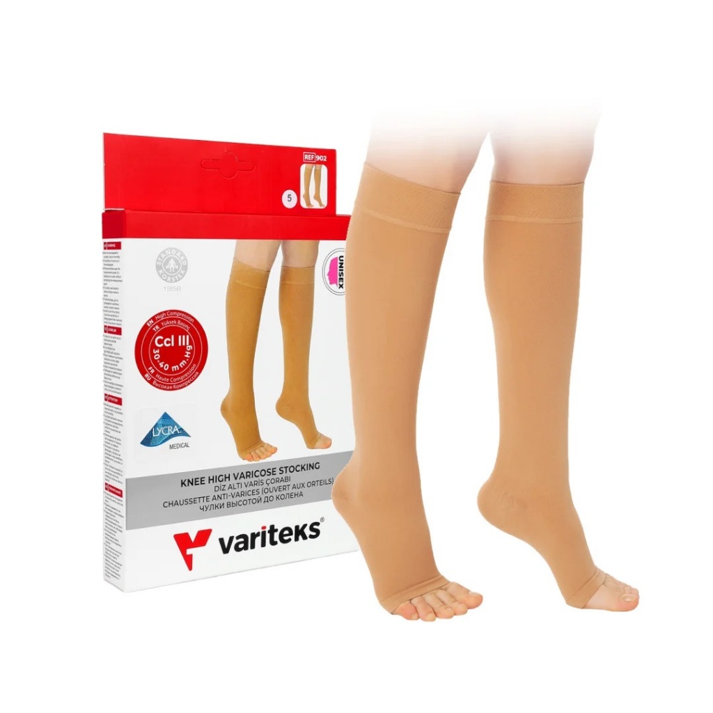 VARITEKS - 902 KNEE STOCKING (OPEN TOE) / Knee Stocking / Stocking Kesehatan