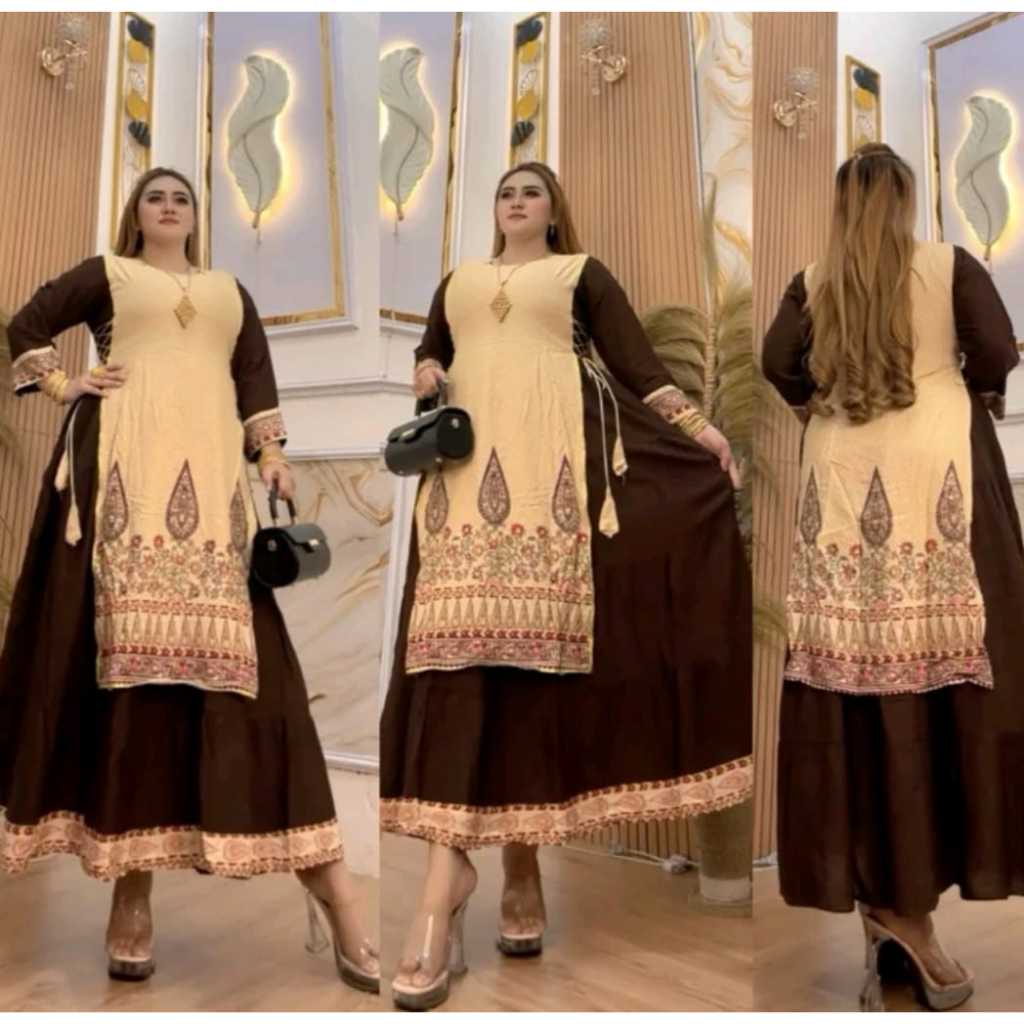 Gamis Wanita Pakaian Hindi Lidah Fisoka Rayon Pre Miyum Standar Ld 110 & Jumbo Ld 120 Pb 138