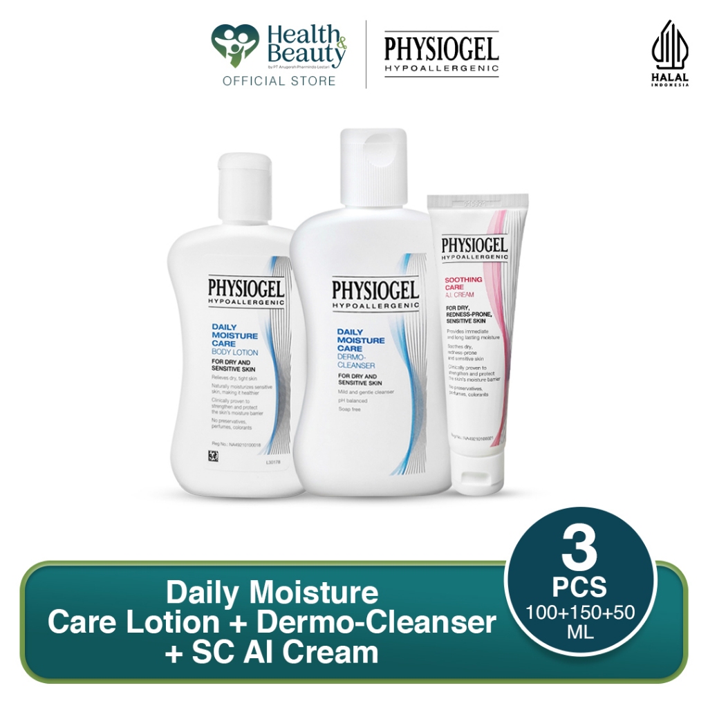 Physiogel Daily Moisture Care Lotion 100 mL + Dermo-Cleanser 150 mL +  SC AI Cream 50 mL