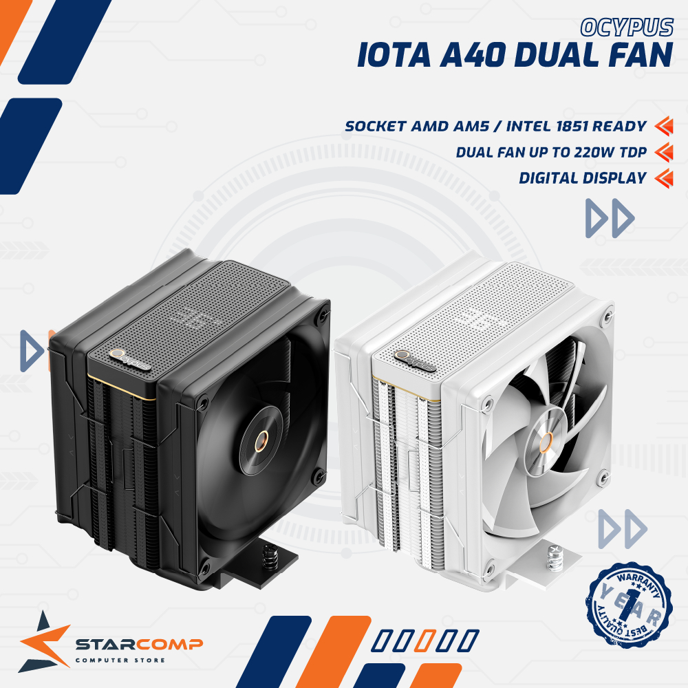 OCYPUS IOTA A40 DUAL FAN  Digital Temp Display CPU Air Cooler with High-Performance Silent Fans