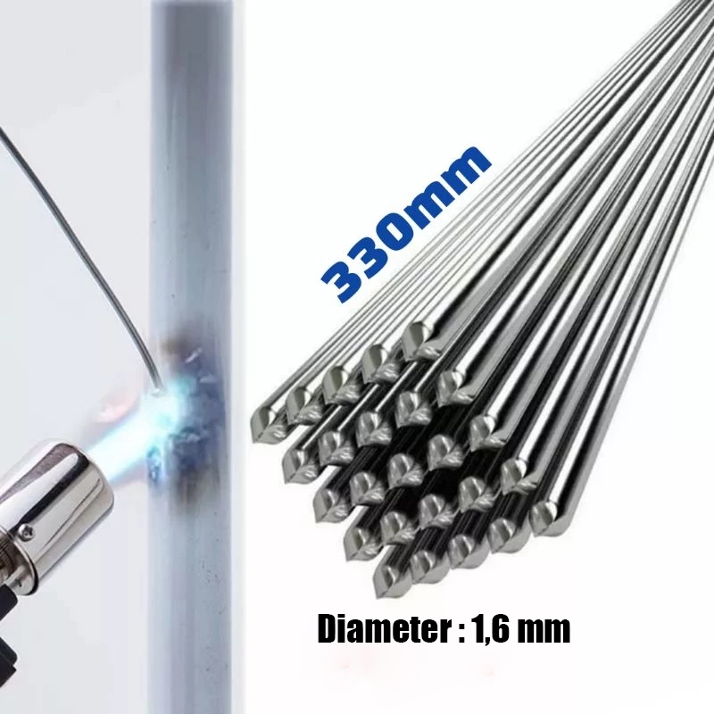 KAWAT LAS ALUMINIUM - KAWAT LAS EVAPORATOR - KAWAT LAS ALUMINIUM-KAWAT LAS AC 1,6 mm panjang 33CM