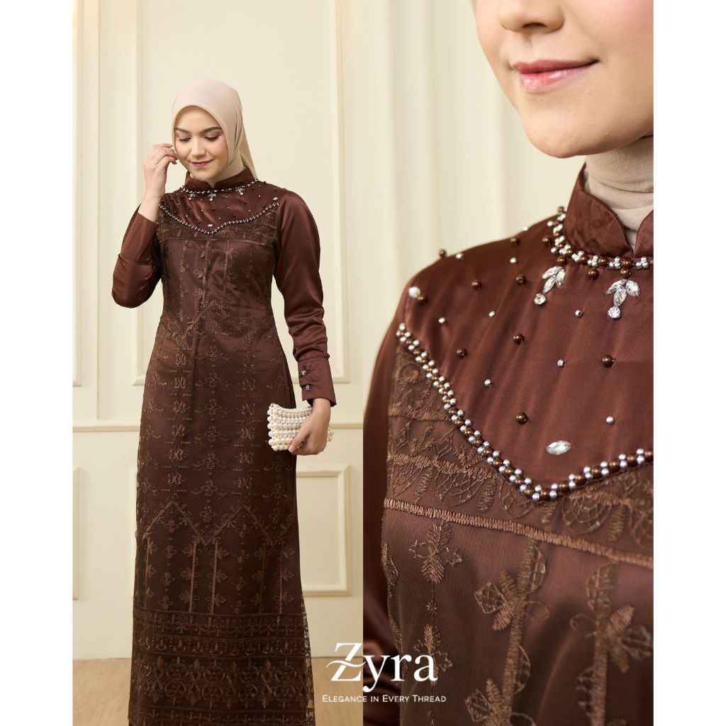 Luvita Dress Baju Gamis Kondangan Pesta Mewah Syari Brokat Tile Mutiara Muslim Wanita Zyra Gallery
