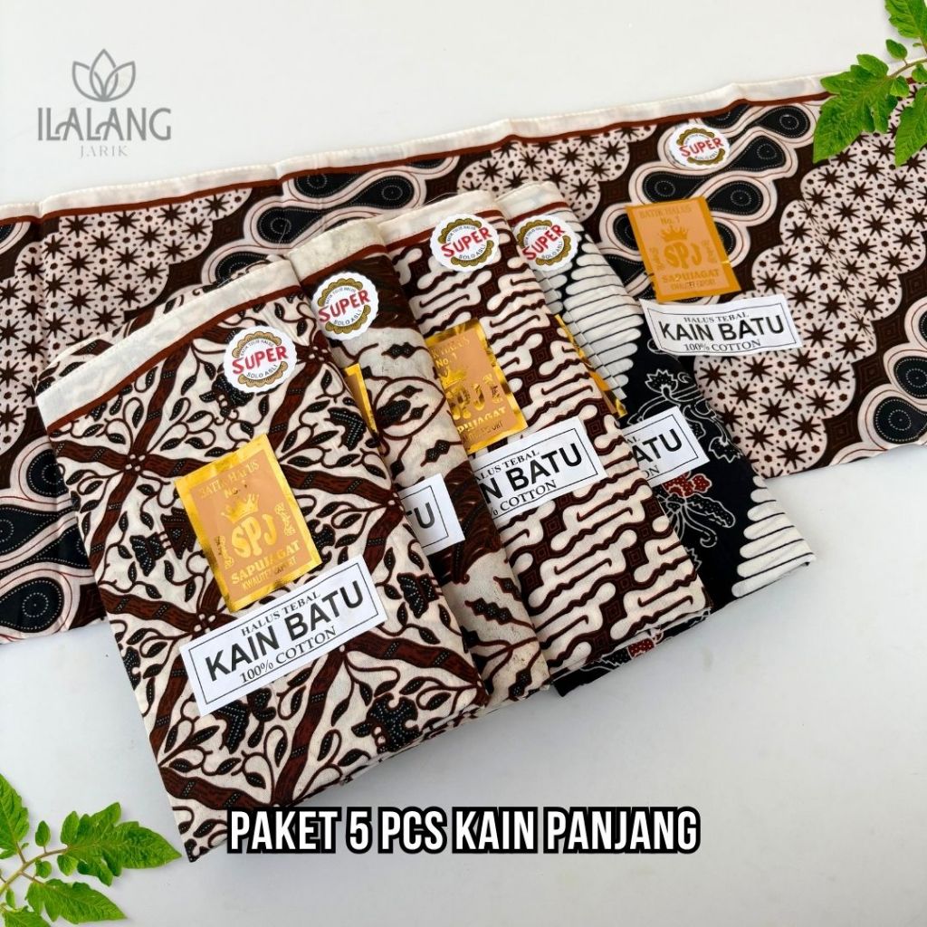 DISCOUNT PAKET ISI 5 PCS KAIN PANJANG, KAIN BATIK HALUS, KAIN JARIK ORI CAP CENT