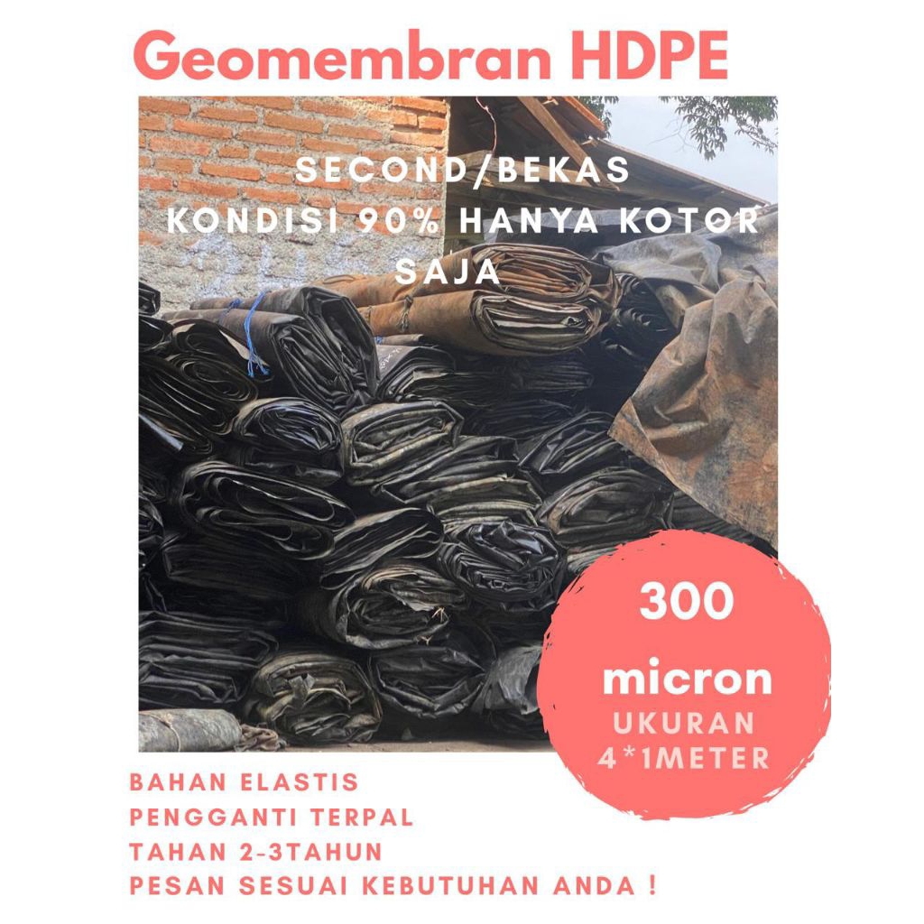 plastik Geomembran HDPE bekas masih layak pakai
