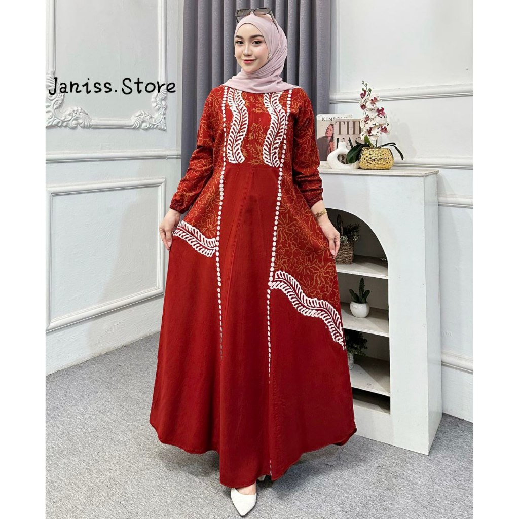 Gamis Rayon Cap Malaman Gamis Rayon Twill Gamis Jumbo LD 130
