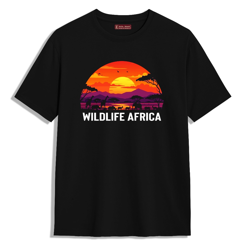 TRIART Kaos WIFLIFE AFRICA - Kaos Pria Kain Katun Premium Cotton Combed 24s