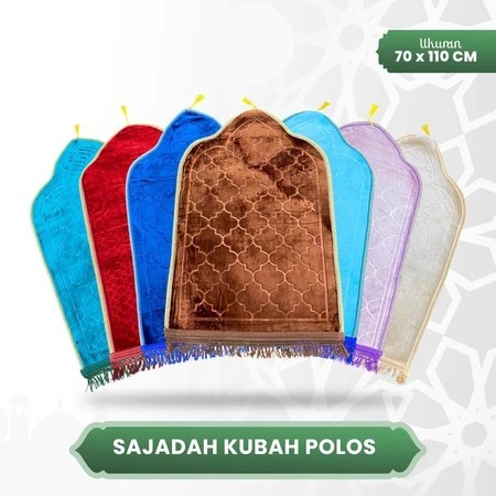Sajadah Kubah Polos 70x110 Sejadah Turki Tebal Anti Slip