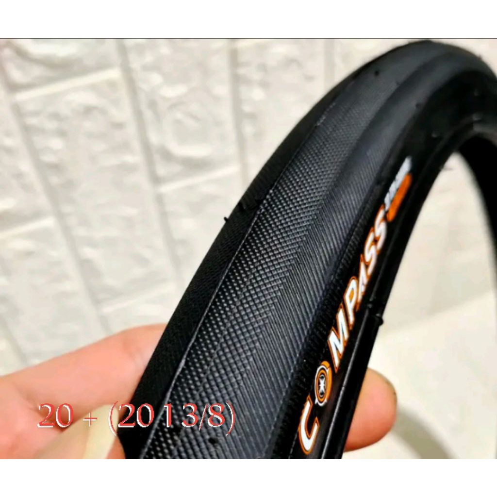 Ban Luar Sepeda 20+ 20x1 3/8 (451) Motf Halus Slick Ban Luar