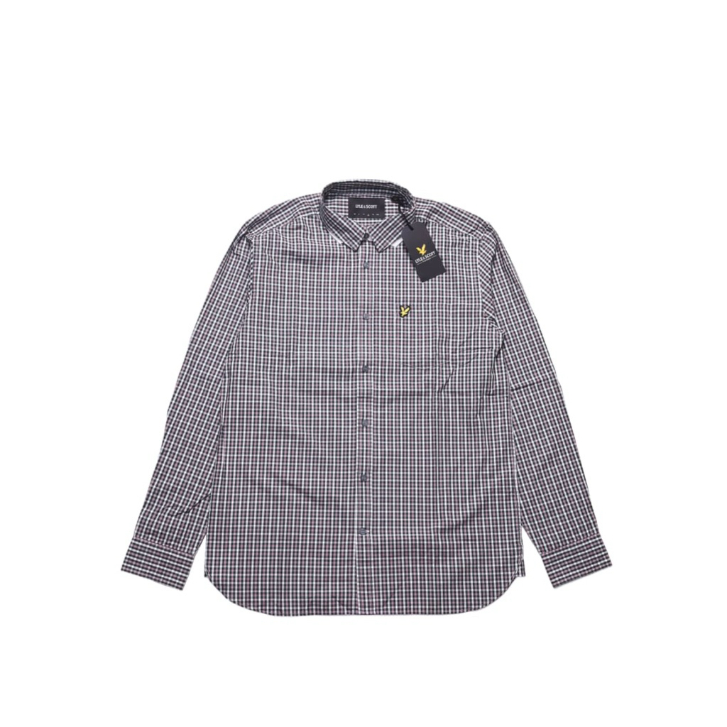 Lyle and Scott Long Sleeve Checked Gingham Shirt Argyle Teal / Mountain Thistle Colour