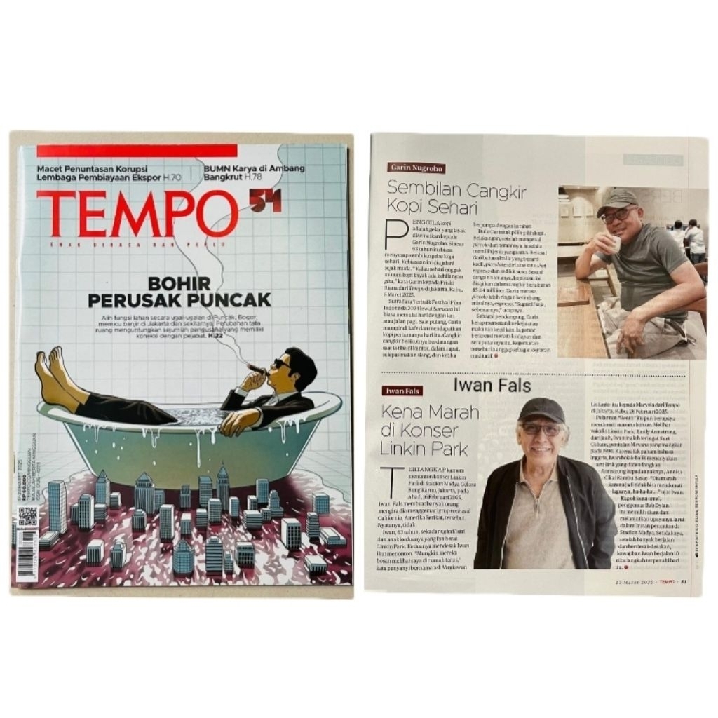 Majalah Tempo 17 Maret 2025 : Perusak Puncak - Pendaki Pemula - Iwan Fals
