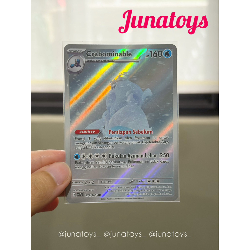 Kartu Pokemon Koleksi Crabominable AR sv7s1 174/166 TCG Pokemon Indo