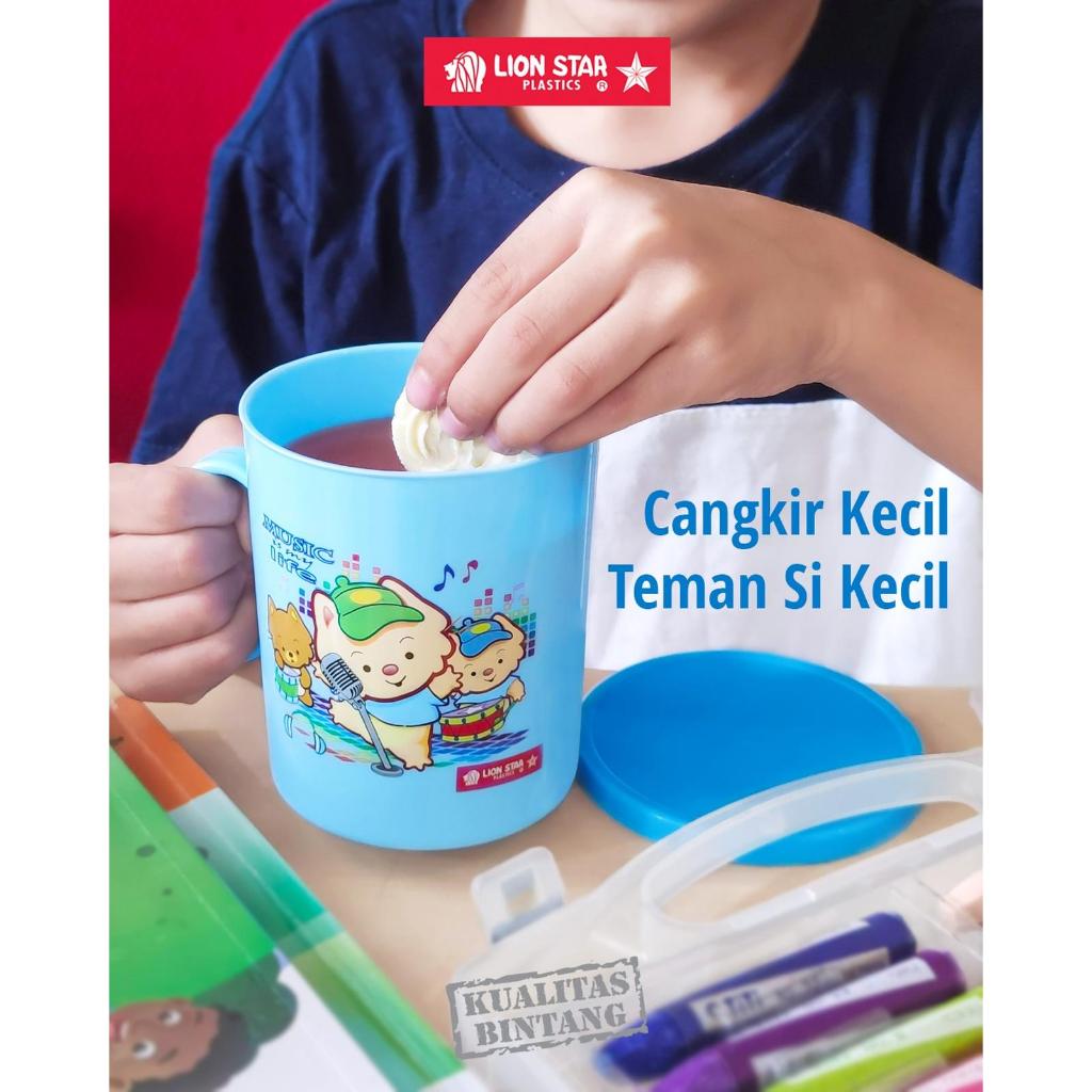 Gelas Mug Minuman Plastik Anak Lion Star GL-20 Kiwi Mug Large 350ml