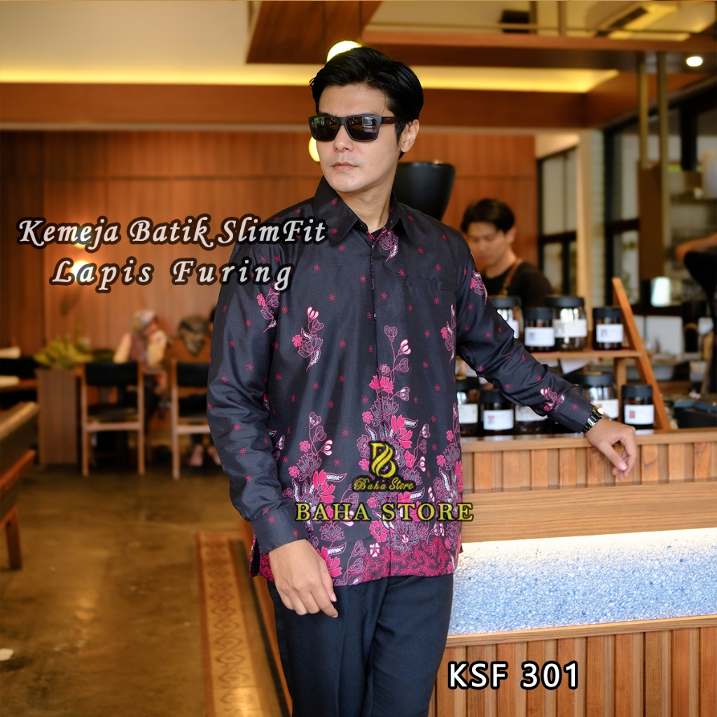 Baha Store Kemeja Batik Premium Lapis Furing Lengan Panjang Tersedia Ukuran Jumbo