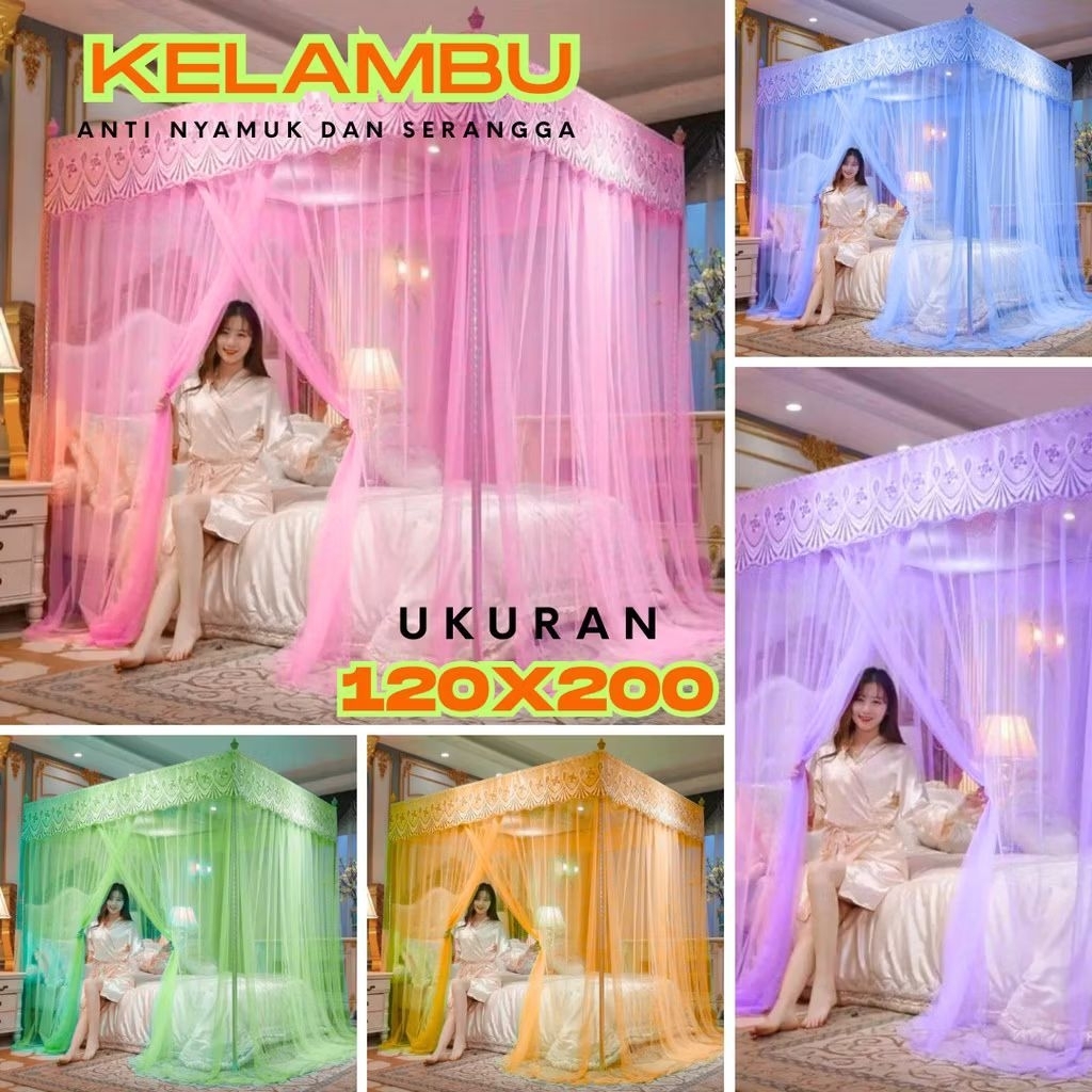 kelambu nyamuk ukuran 120x200 motif Polos