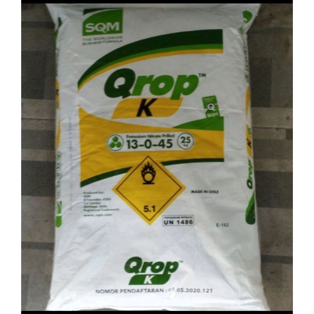 Pupuk kno3 putih 25 kg. kemasan asli pabrik. original impor kno putih