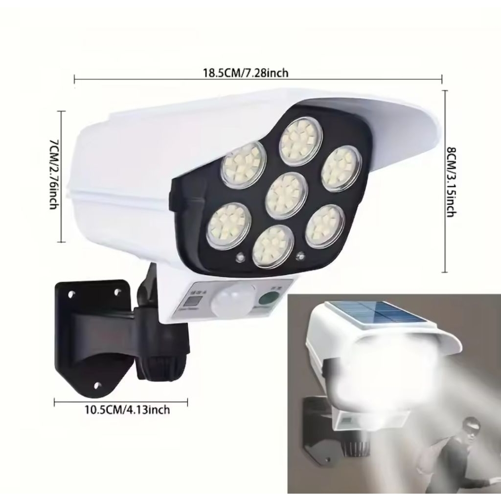 lampu solar Cell model cctv dengan remote ,lampu dinding model cctv tenaga surya  77 led