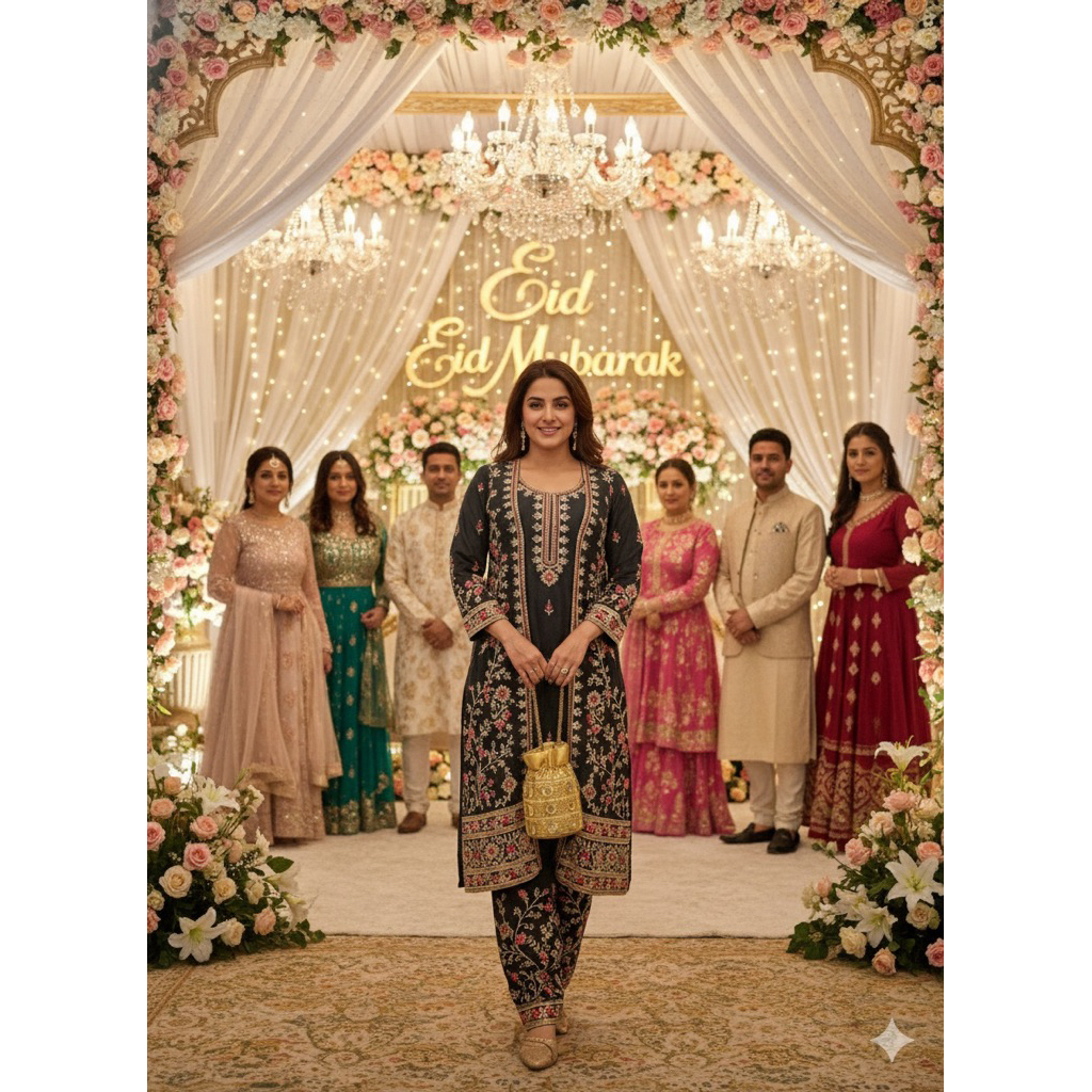 DRESS INDIA SET ROMPI WITH CELANA FULL BORDIR PAYET