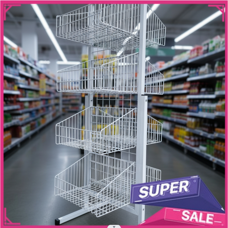 Rak Aksesoris Jumbo Susun 4 Double Gondola - Model Terbaru