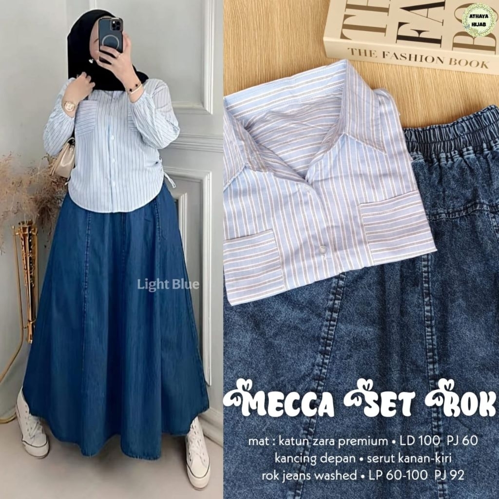 Mecca Set Rok Jeans Mix Katun Salur (Athaya)