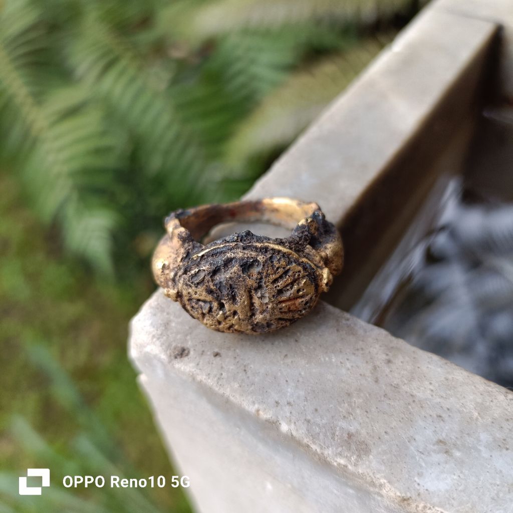 cincin perunggu lapis emas barang temuan