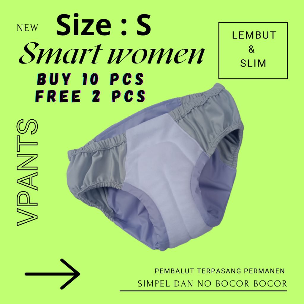 Pembalut wanita Vpants  Size : S 1pcs | Celana Pembalut | Pembalut Kain | menspad | Menstrual cup | 