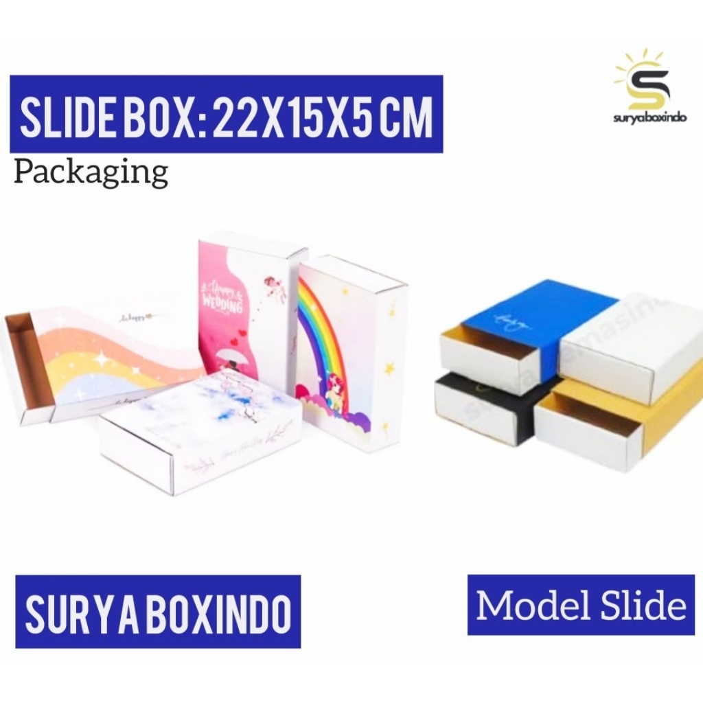 Box 22x15x5cm (Slide Box)/Kardus slide/karton/packaging