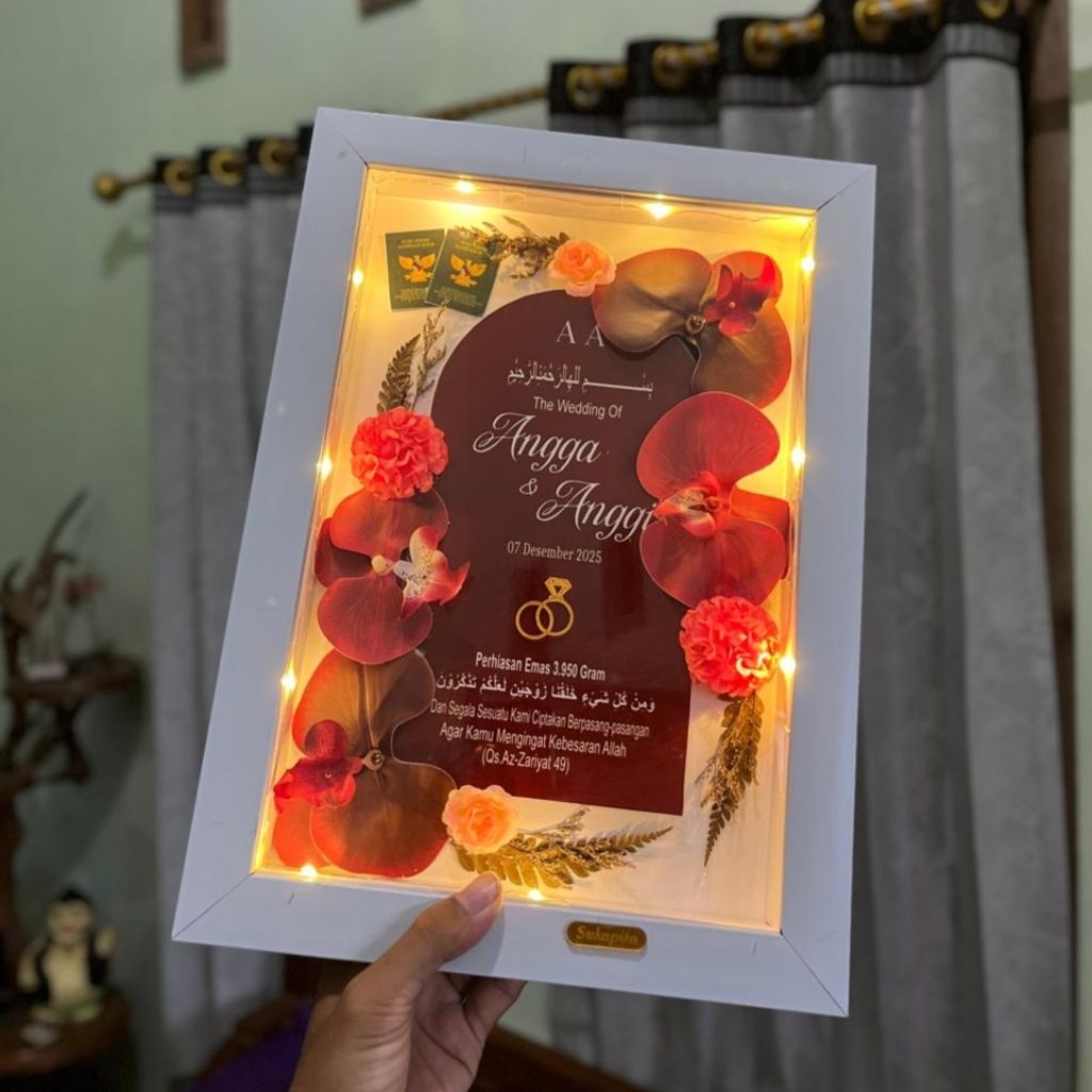 MAHAR PERNIKAHAN AKRILIK | BINGKAI MAHAR | FRAME MAHAR PERNIKAHAN 40X30